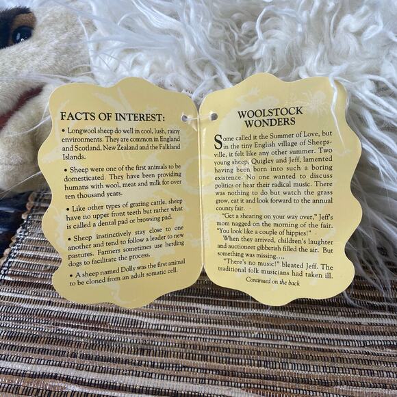New Retired Folkmanis Hand Puppet Long Wool Sheep 19" long - Picture 11 of 13